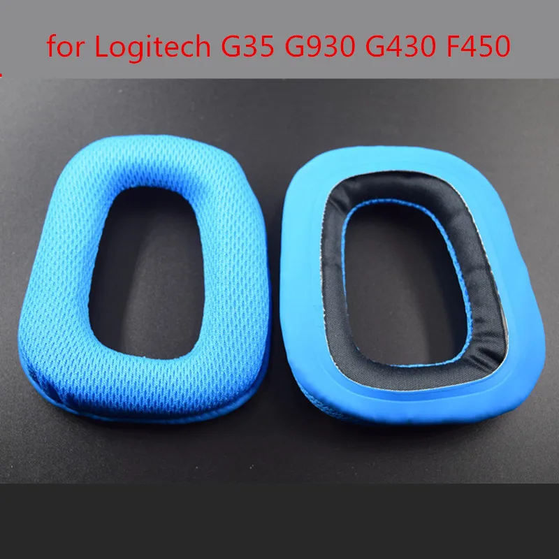 1 пара пенопластовых амбушюров для наушников Logitech G35 G930 G430 F450 хлопковые синие