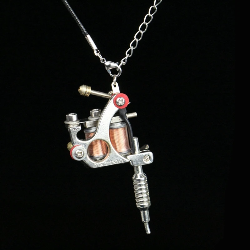5 pcs Black Mini Tattoo Machine Pendant Toy Punk Fashion Jewelry Tattoo