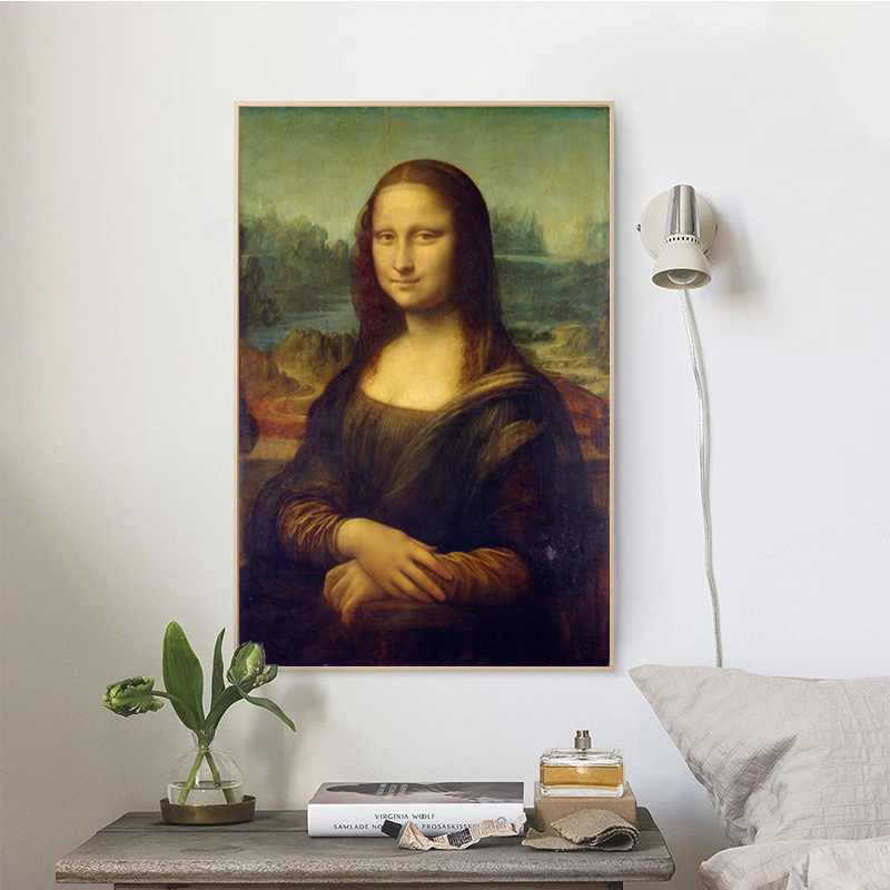 Италия известный художник Leonardo Da Vinci's Mona Lisa плакаты Печать на холсте стены искусства холст живопись для гостиной домашний декор