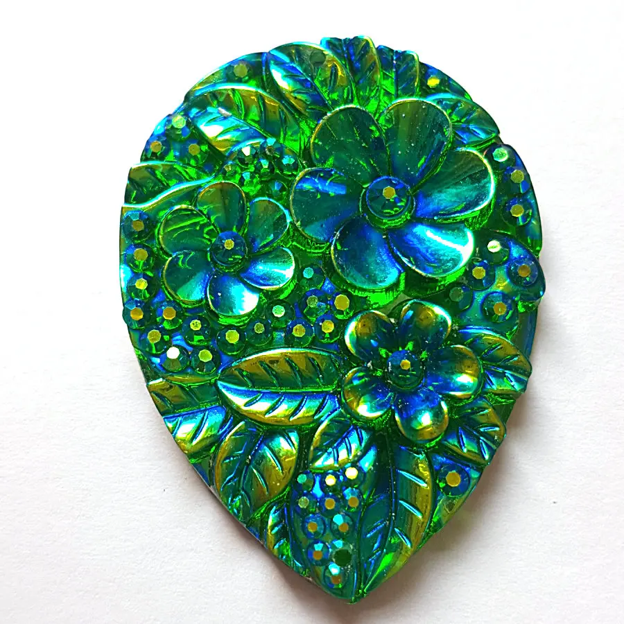 

High Quality,Resin Drop 30x40mm Green Rhinestones Strass Crystal Stones and Crystals Sewing Accessories Dresses Costumes Crafts