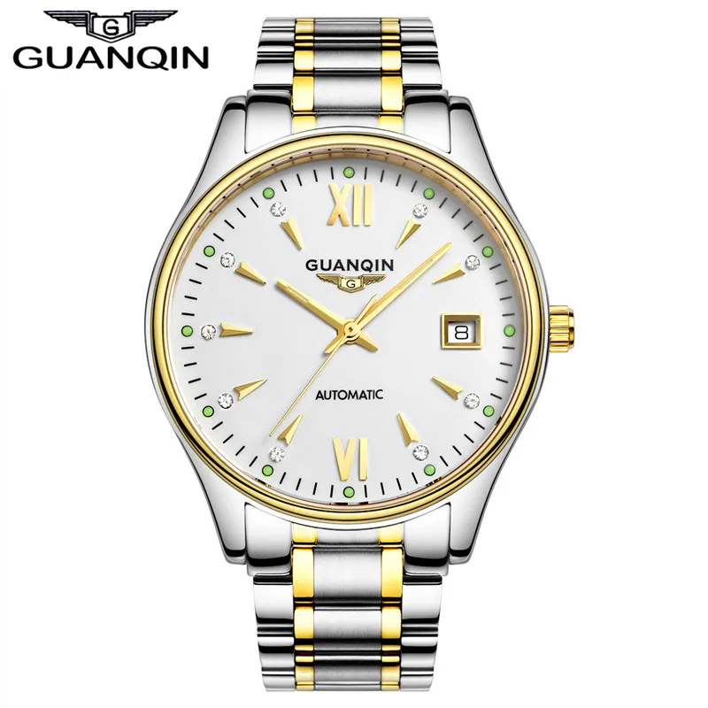 

Original GUANQIN automatic mechanical watches men luxury brand sapphire Fashion Watch Waterproof full steel wristwatches man