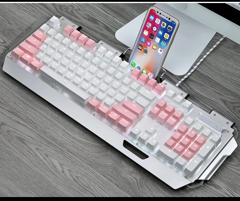 Технология Apedra X10 Ретро Круглый Светильник пишущая машинка Трансмиссия Keycap Проводная Механическая игровая клавиатура несколько светильник эффекты