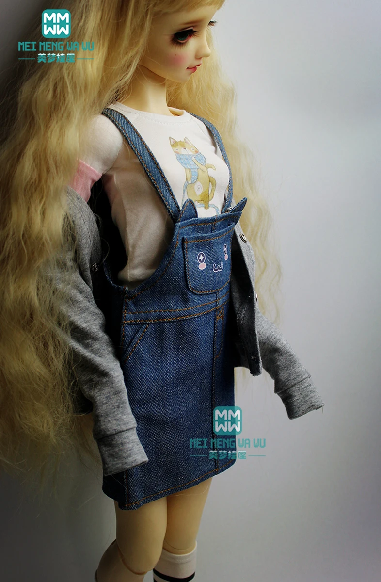 Одежда для кукол BJD подходит 58 62 см SD10 SD13 DD 1/3 Модная Джинсовая юбка с кошачьими