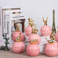high quality modern animal design ceramic jewelry storage box jewelry jar makeup box 1