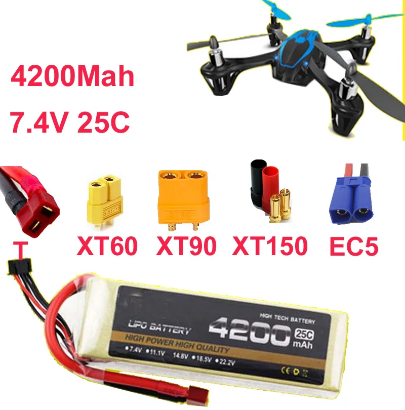 25C Discharge 2S 7.4V 4200Mah 31WH Aeromodel Model Aircraft Li-poly Rechargeable Cell Low Resistance Drone Battery FPV - Цена: 3 536,21 руб.