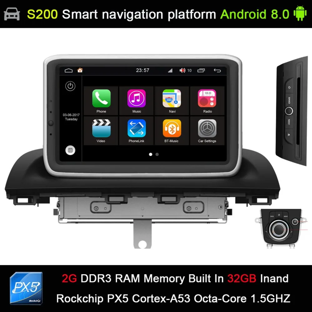 

Android 8.0 system PX5 Octa 8-Core CPU 2G Ram 32GB Rom Car DVD Radio GPS Navigation for Mazda 3 Axela 2014