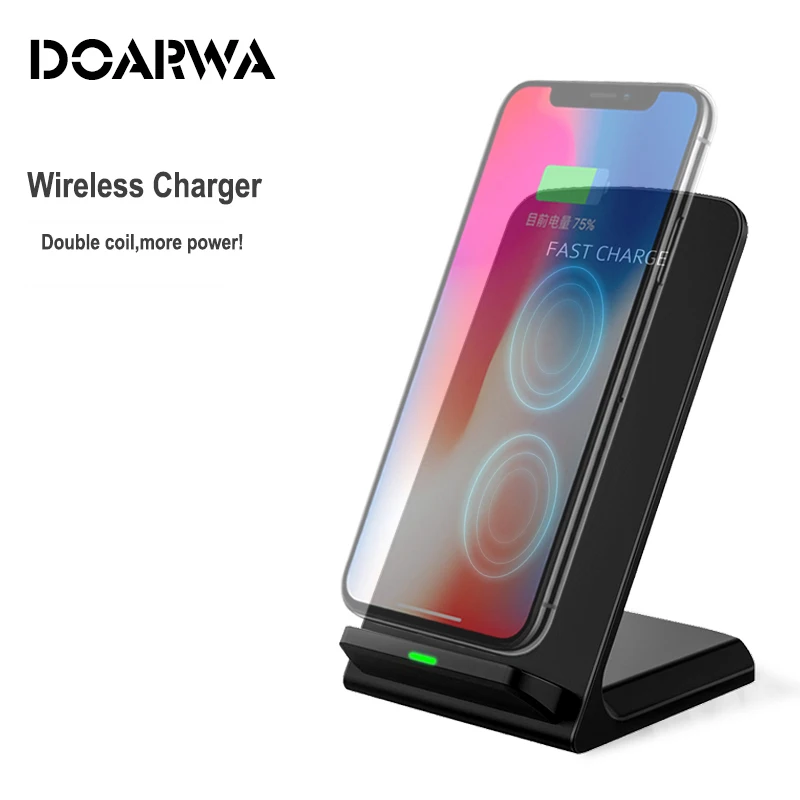 

Universal QI Fast Wireless Charger 10W For iPhone 8 X Xs Max Fast Wirless Charging Stand Dock For Samsung Galaxy S8 Edge Note 9
