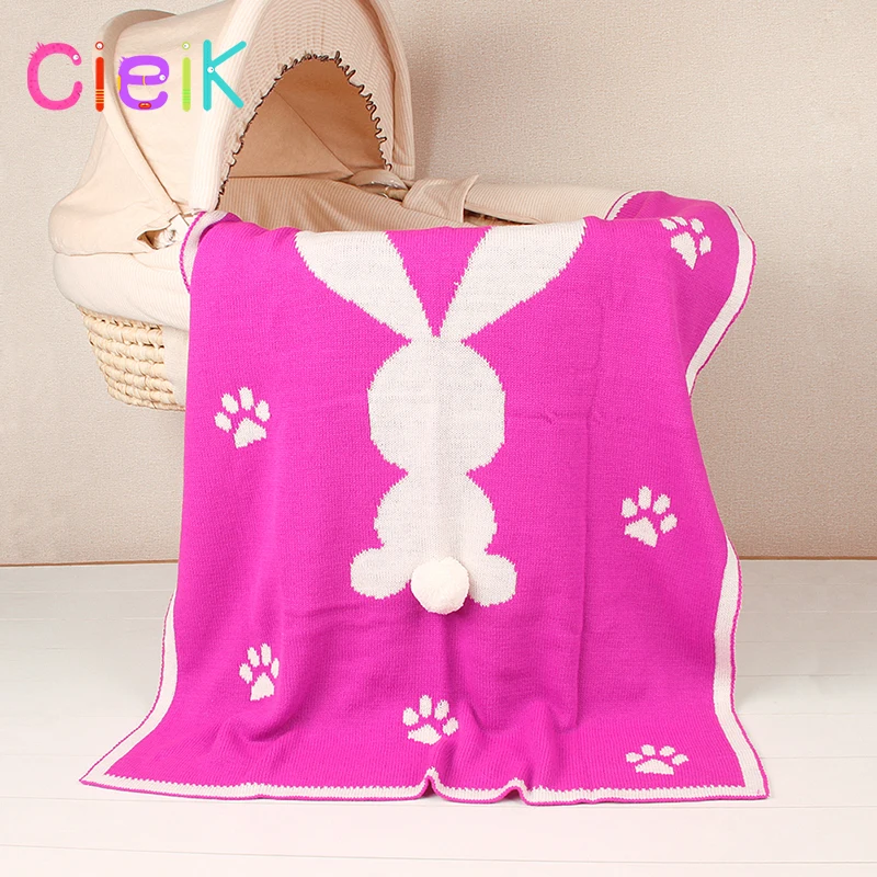 CieiK Baby Blanket Animal Bunny Muslin Floral Swaddle Newborn Girl Boy Soft Wrap Kids Photo Playing Knitted Warm Children Towel  (13)