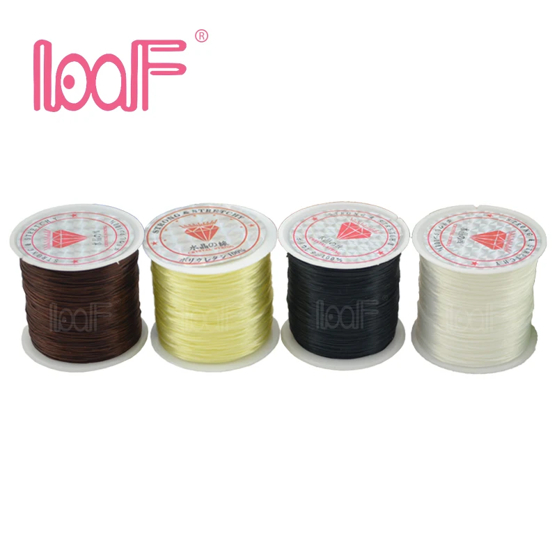 

LOOF 4 Rolls 80m Stretchy Elastic Crystal Thread String Cord Wire for Hair Extension Weave Wigs Sewing & Jewelry Beading 4 Color