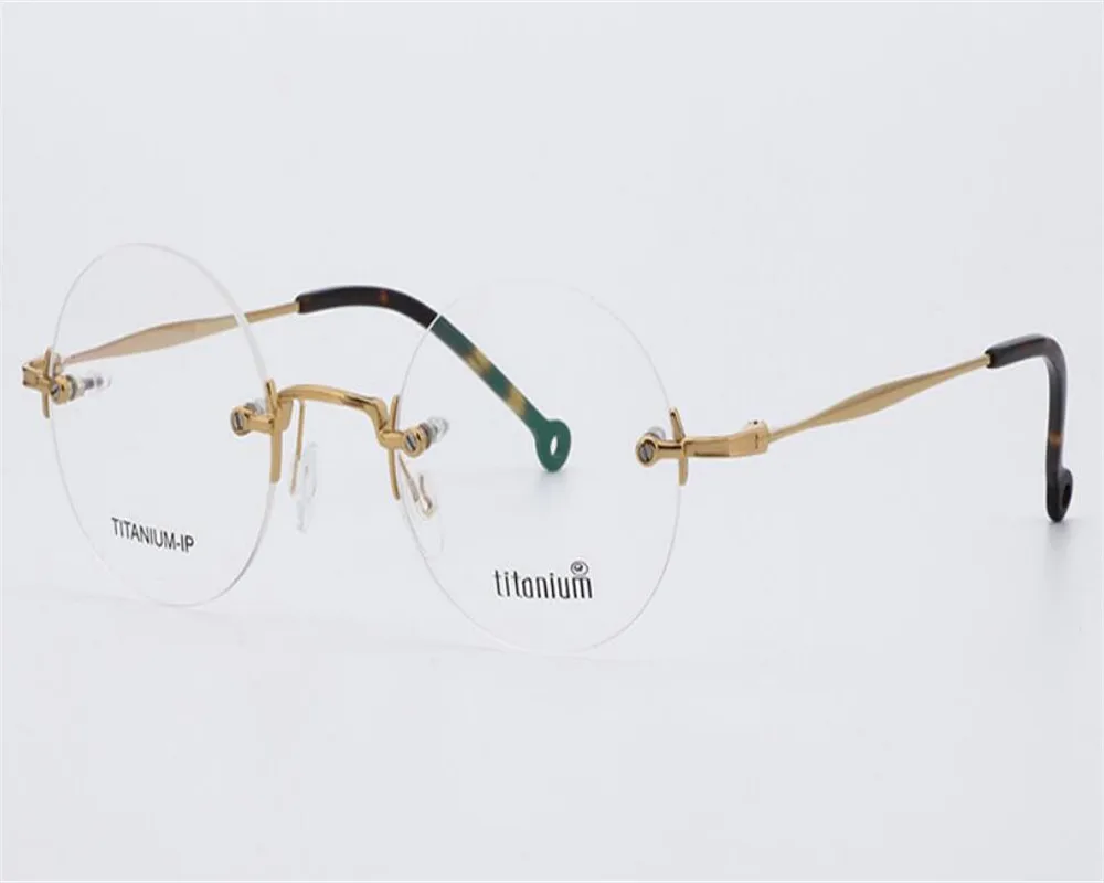 MONGOTEN из чистого титана, модные, без оправы, унисекс, круглая оправа, прогрессивные, мульти-фокусные линзы, очки для дальнего чтения