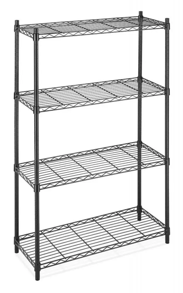 Unión Reverberación Poderoso Negro y cromo de almacenamiento en Rack 4-Tier organizador cocina  estanterías de alambre de acero estantes - AliExpress