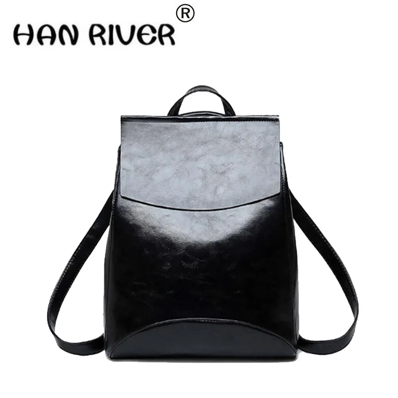 

2017 Spring and summer new design fashion trend Leather backpack soft - face vintage Retro college wind ladies' backpack
