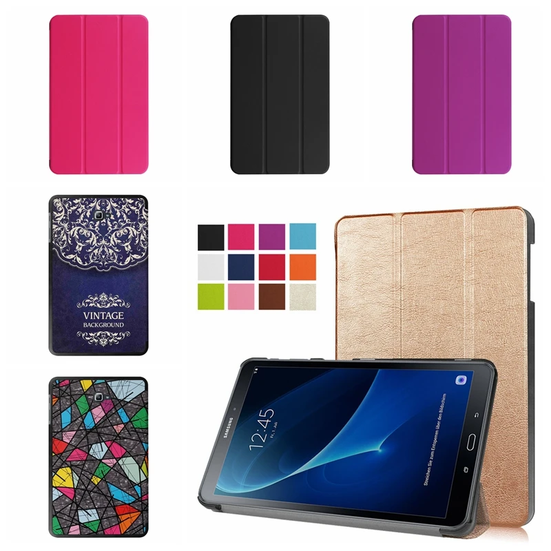 Роскошный чехол для samsung Galaxy Tab A 10 1 2016 T580 T585 подставка из искусственной кожи в три