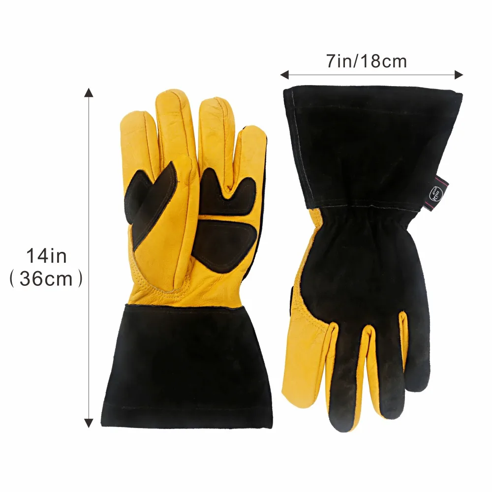 Ким Юань 043L кожаные садовые перчатки, анти-скальдинг, теплоизоляционные, удобные рабочие перчатки для духовки, электросварки