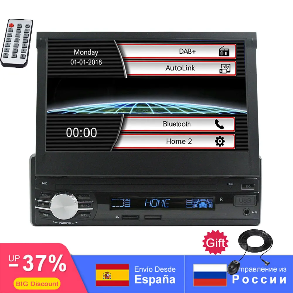 

Auto Car dab radio multimedia 1 Din 7" Audio Stereo FM AM R.D.S autoradio DAB+ Bluetooth Universal FM Transmitter Phone-link USB