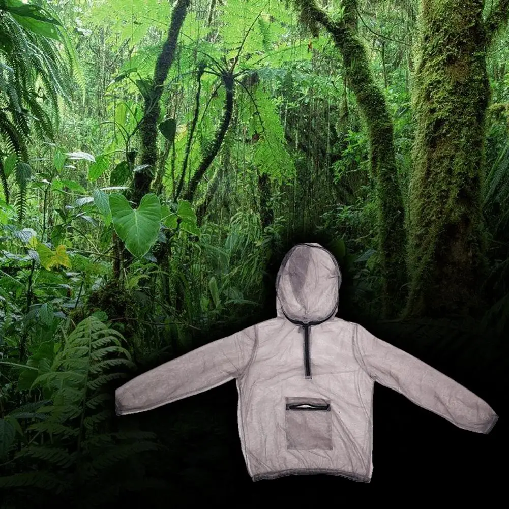 

Outdoor Fishing Anti-mosquito Coat Summer Jungle Adventure Anti-bee Insect Hooded Tops