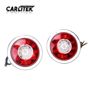 

CARLitek Red Yellow Led Tail Lamp for Universal Car Truck Trailer Brake Parking Light 12V 24V 4.3Inch Round Taillight