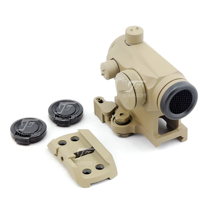 

JJ Airsoft 1x24 Red Dot with Killflash / Kill Flash , QD Riser Mount & Low Mount (Tan)