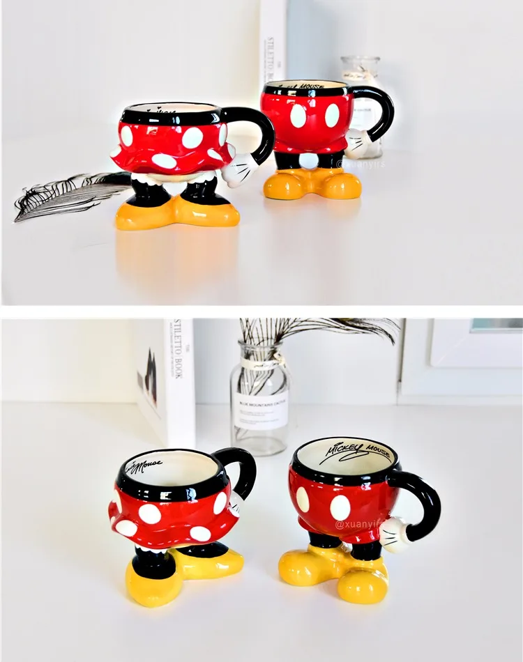 Креативная керамическая кружка MickeyMinnie, детская чашка для завтрака, молока, кофейные кружки чашки для чая, термальные бутылки для воды для детей, рождественский подарок
