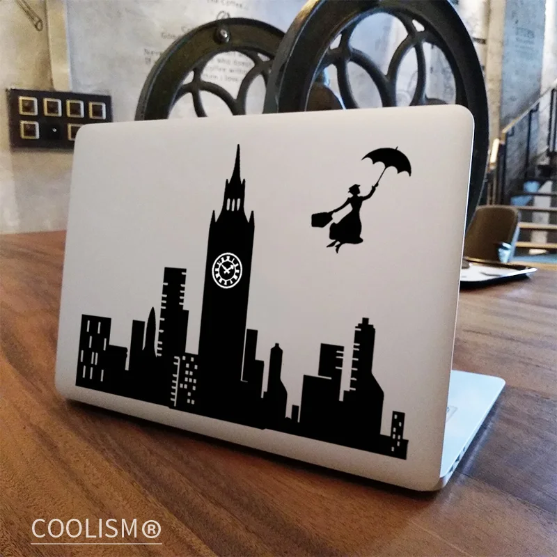 

Mary Poppins London Skyline Laptop Sticker for Apple Macbook Pro Air Retina 11 12 13 15 inch Art Mi Book Skin Mac Notebook Decal