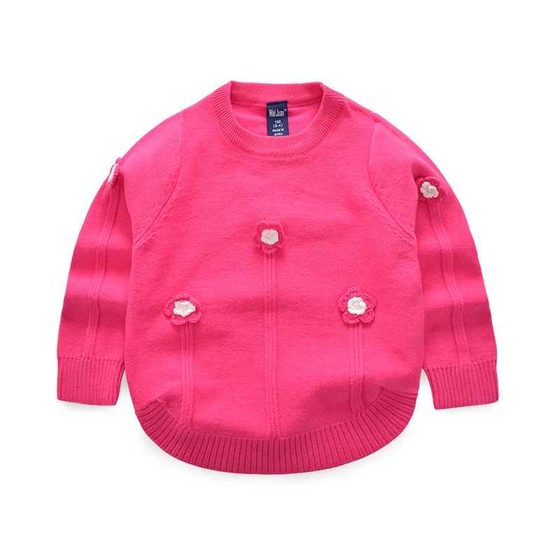 Flower Baby Girl Sweaters Sweet Knitting Kids Sweater Pullover Patterns