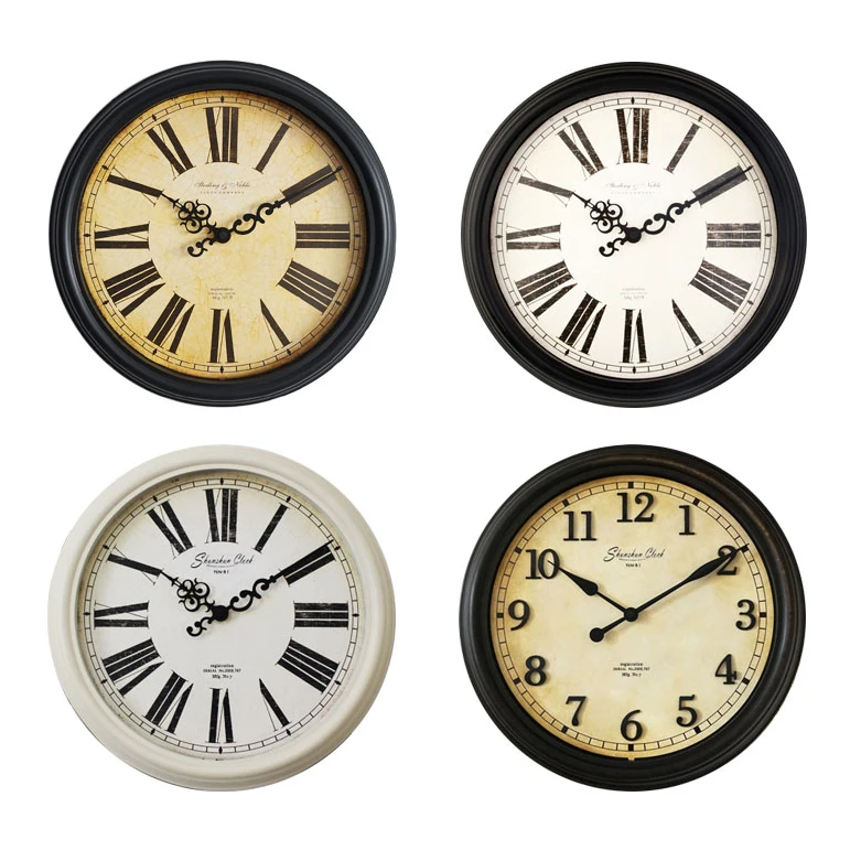 16 inch American Continental retro round Living room wall clock mute No