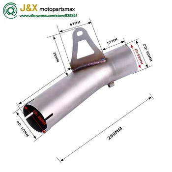 For BM W S1000RR 61mm Motorcycle Exhaust Muffler Middle Link Pipe Connection Pipe S 1000 RR 2010-2016