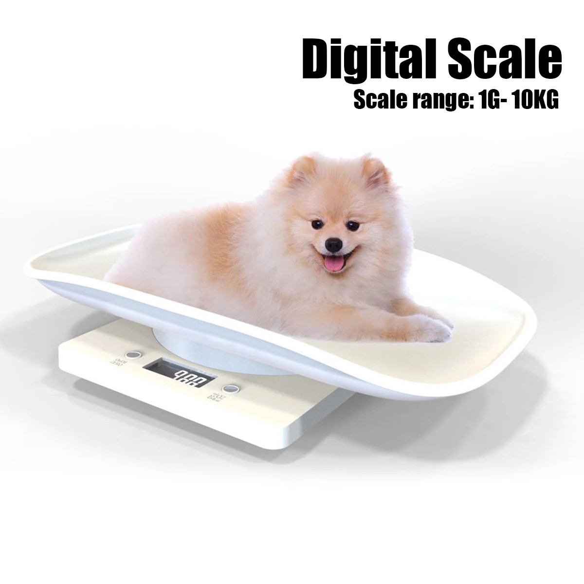 

Plastic Electronic Digital Pet Scale HD LCD Display Measure Tool Infant Baby Pet Body Weighing Accurately 1g-10kg
