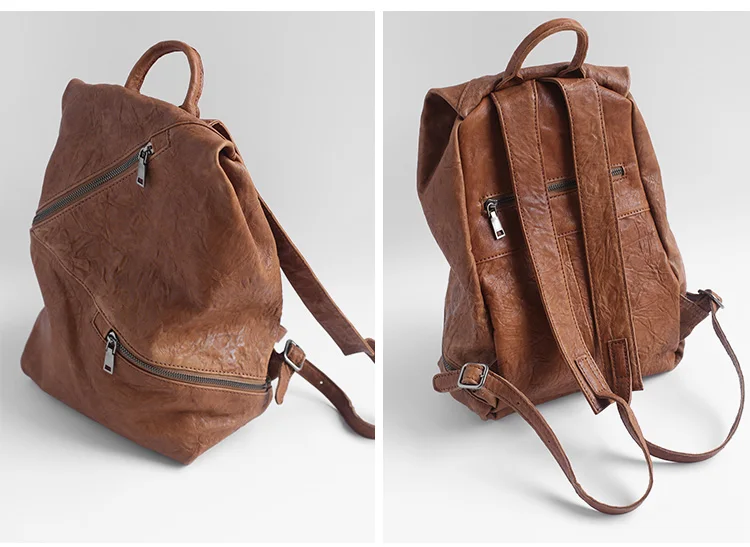Vendange Модный рюкзак ретро повседневный ручной работы из натуральной кожи 2487