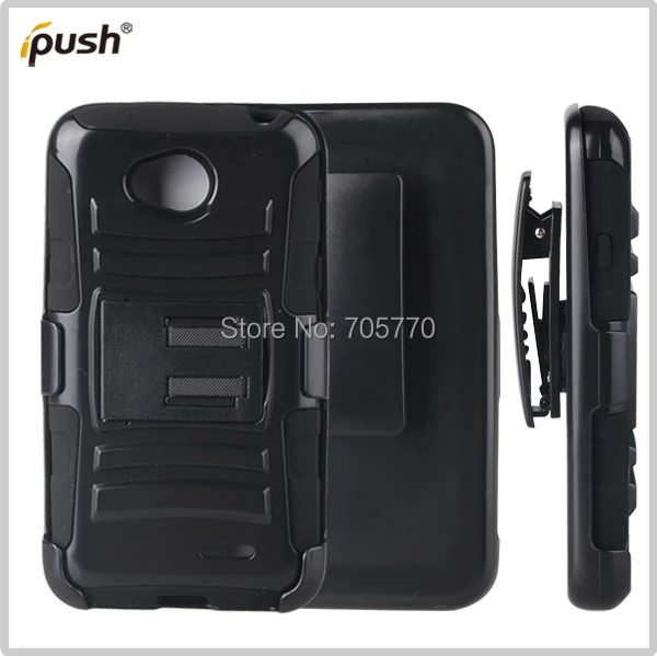 For LG L70 Holster Hybrid Combo Silicon Plastic PC Cell Phone Cases Stand |