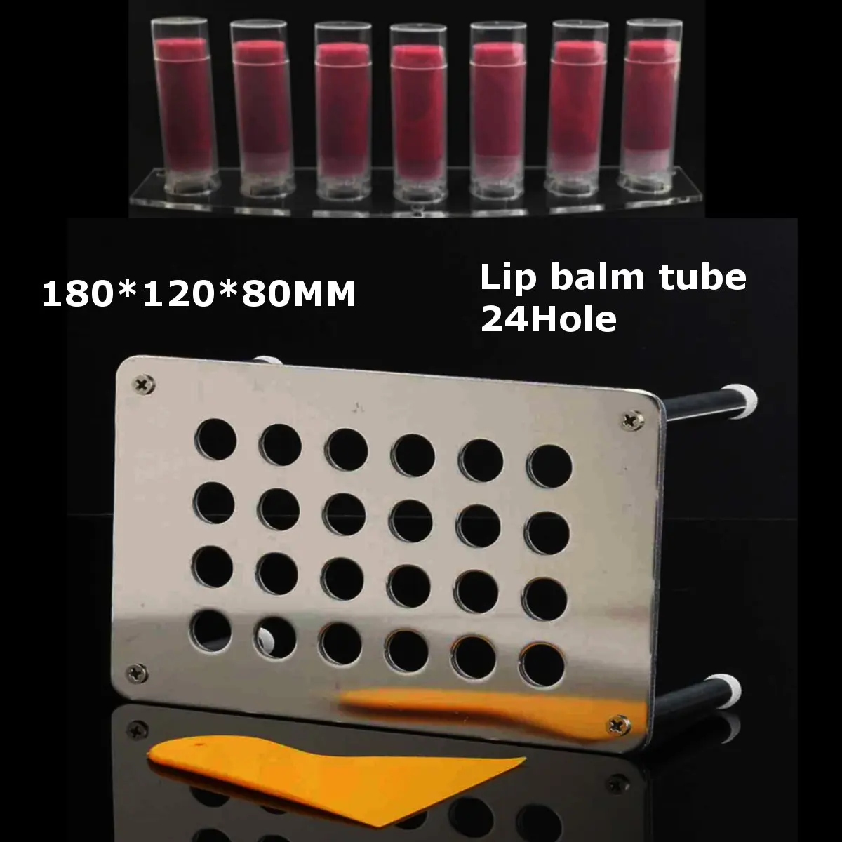 Набор инструментов для макияжа 24 Отверстия 16 мм Форма для губной помады кронштейн круглая Губная помада Бальзам силиконовая форма стальная ручка подставка самостоятельно с скребком