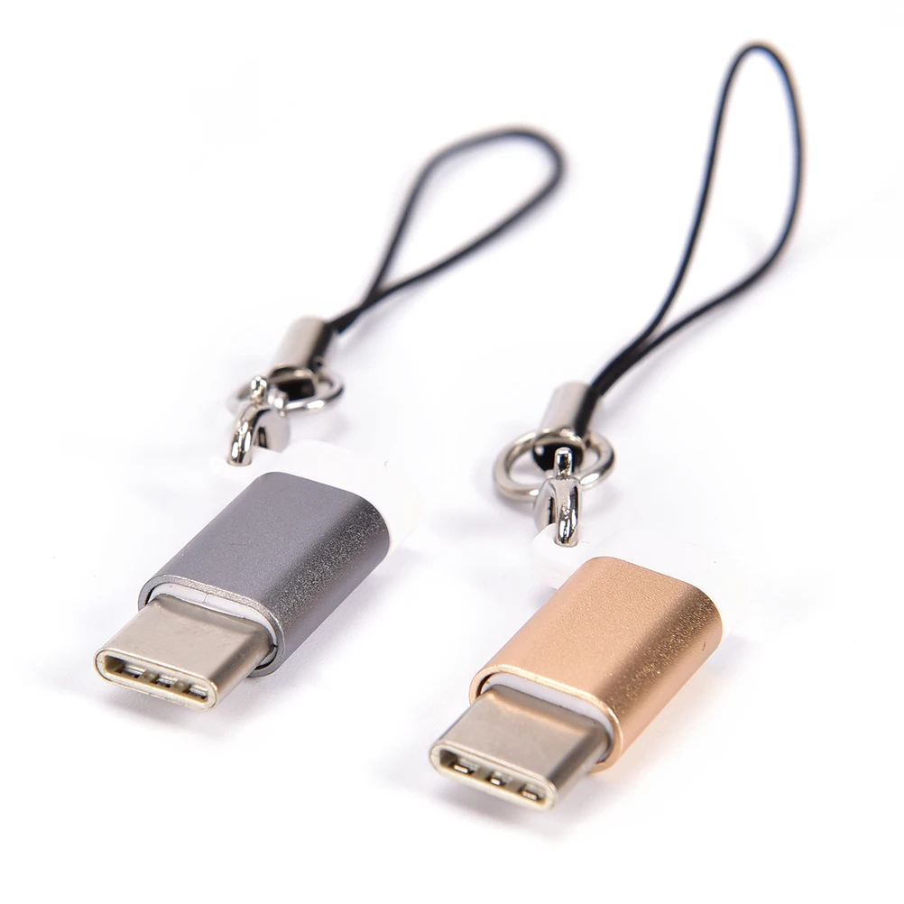 

USB 3.1 Type C OTG Adapter Micro USB Female To Type C Male Converter For Samsung Galaxy Smartphone With String