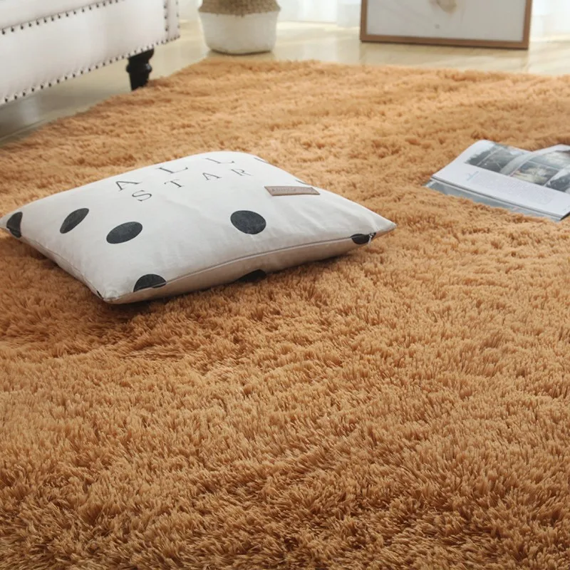 Nordic pink living room carpet Long hair bedside blanket living room coffee table rug girl bedroom floor mat non-slip rug