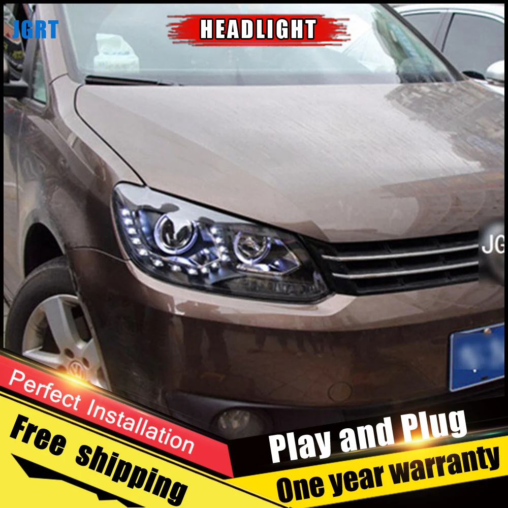 2 шт. светодиодный Автомобильные светодиодные фары для VW Touran 2011 2014 головного