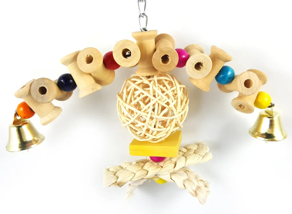 Parrot Products Birds Chew Toys Cane Balls Wooden Parrots Stations