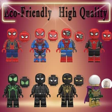 Супер герои Marvel Мстители Mysterio Ultimate Человек-паук Нуар гвеном строительные блоки фигурки из блоков, игрушки для детей KT1027