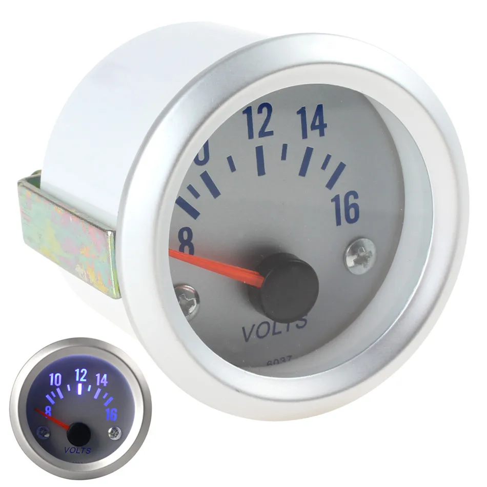 

High Sensitivity 2" 52mm 8-16V Blue Light Voltage Meter Gauge Voltmeter for Auto Car