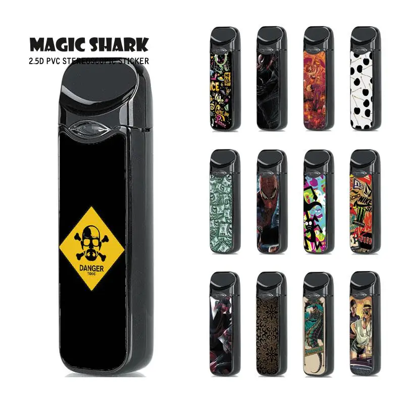 

Magic Shark 2019 Fashion Seahorse Cherry Dollar Mario Spiderman Ultra Thin PVC Case Cover Sticker for Smok Nord