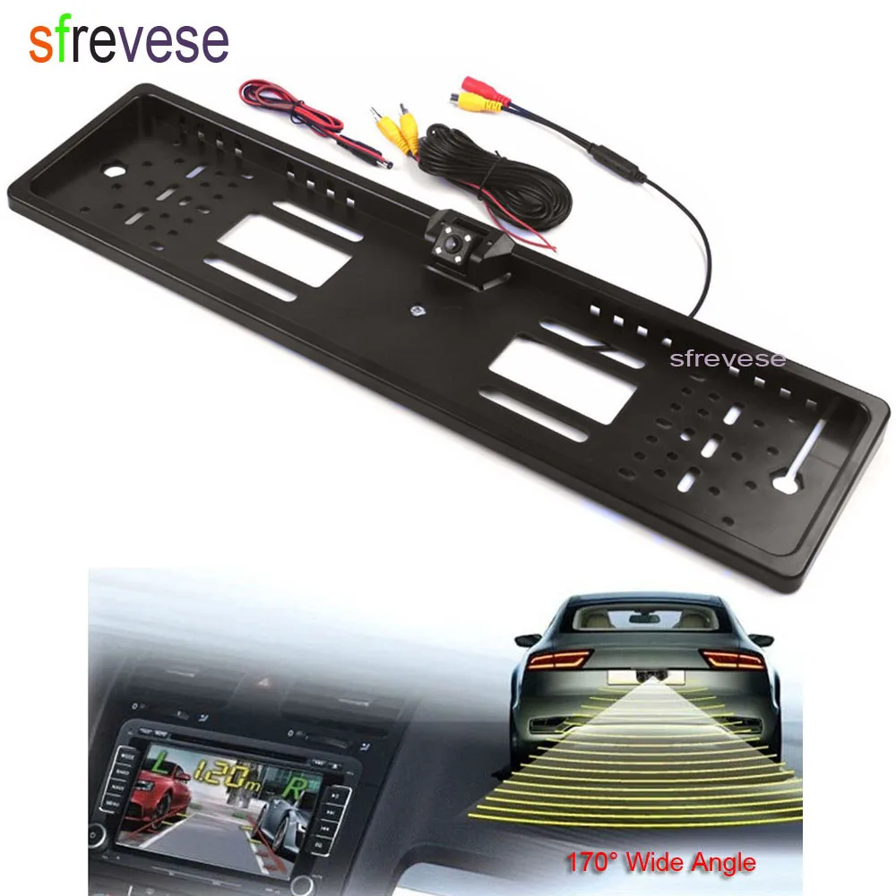

20pcs EU Car License Plate Frame Rear View Reverse Reversing Backup Parking 4 LED Night Vision Camera Waterproof 170 Degree