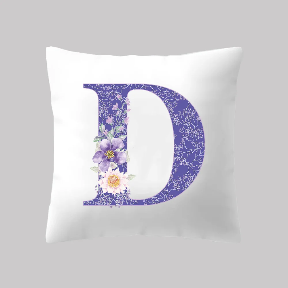Boniu 26 буквы английского алфавита наволочка для дивана декоративный цветок для Дома Наволочка спальня для дома или офиса, декоративные - Цвет: PC002-D