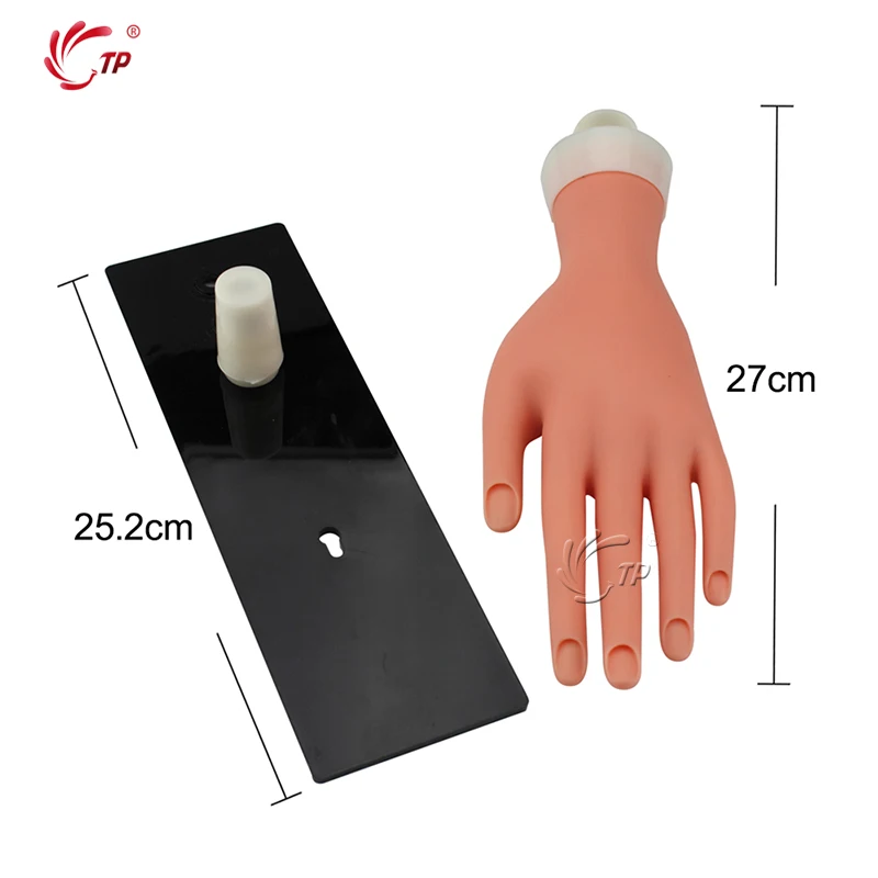 

TP Movable Practice Mannequin Hand with Stand and Flexible Fingers Soft Fake Hand for Nail Art Training Nail Accessories
