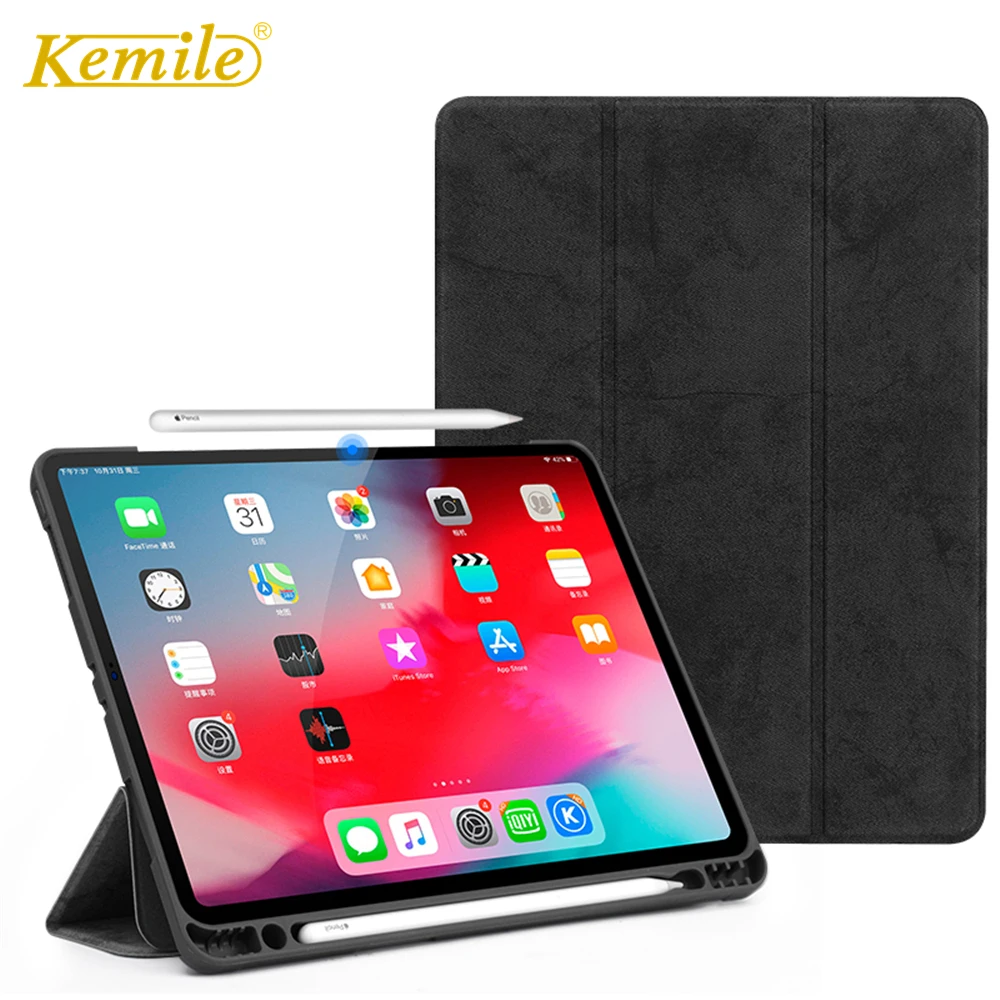 Чехол Kemile для iPad Pro 11 чехол с держателем карандашей автоматическим включением сна