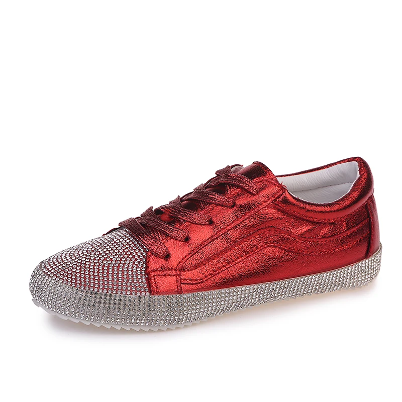 

Fashion new 2019 fashion women's shoes expensive diamond red silver women's shoes flat shoes women's flat shoes