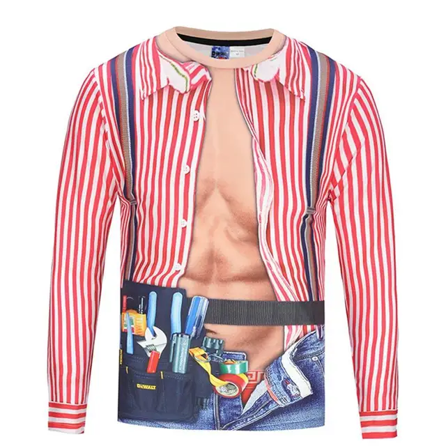 muscle printed shirt long sleeve