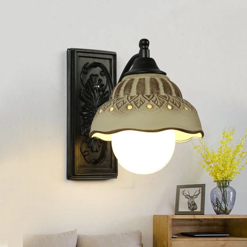 

American village ceramic wall lamps living room lamp background corridors bedroom bedside lamp ceramic wall lamp ZA81024