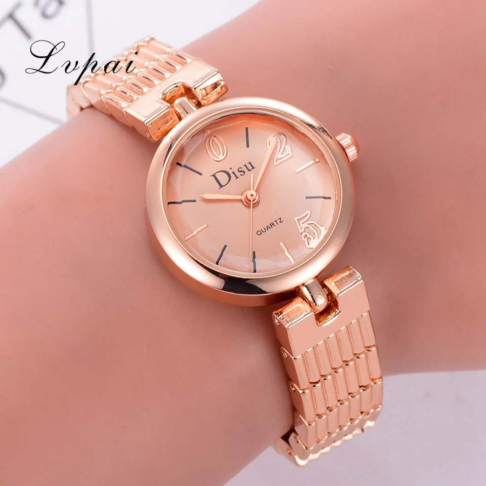 Disu Brand Ladies Wrist Watch 2018 New Luxury Rose Gold Bracelet Dress