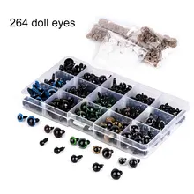 264 Pcs Set Bear Doll Animal Plush Toy Craft Black Colorful Safety Eyes Plastic 6 12MM