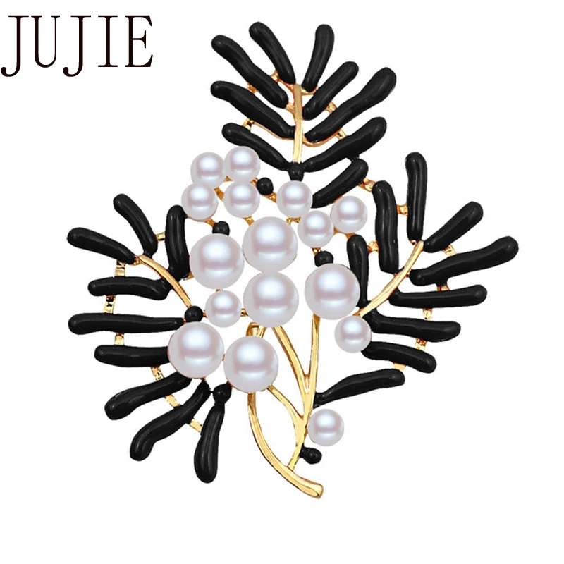 

JUJIE Fashion Pearl Flower Brooch For Women Brooches Corsages Exquisite Enamel Pins Jewelry Dropshipping