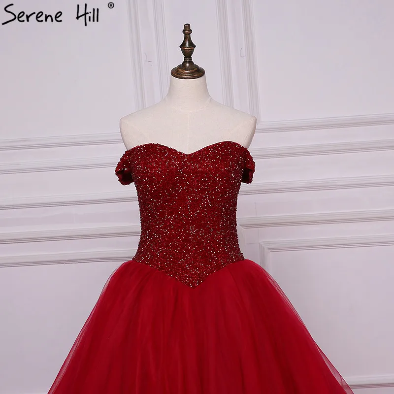Роскошное Пышное Бальное платье принцессы, украшенное бисером, с красным кристаллом, свадебные платья, свадебное платье HA2169