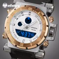 INFANTRY Mens Watches Top Brand Luxury Gold Big Military Watch Men Analog Digital Watch for Men Aviator Sport Relogio Masculino